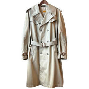 Vintage 70s Croydon Gold Bear Trench Coat LARGE